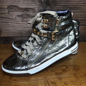 Michael kors gold high top sneaker size 10